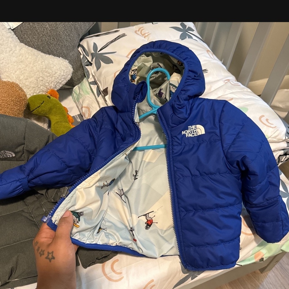 Reversible Royal Blue North face coat gently used